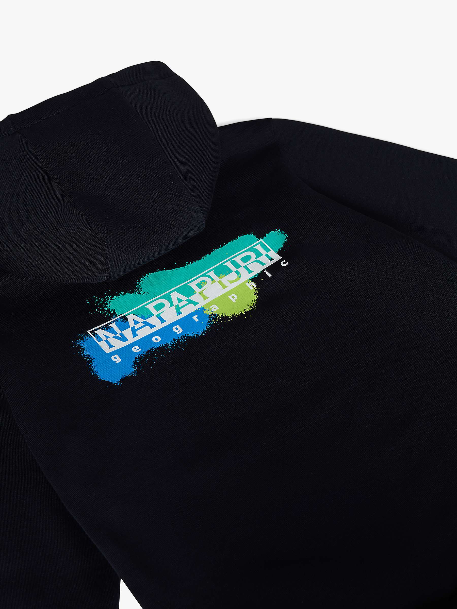 Buy Napapijri Kids' Liard Mountain Graphic Hoodie, Black/Multi Online at johnlewis.com