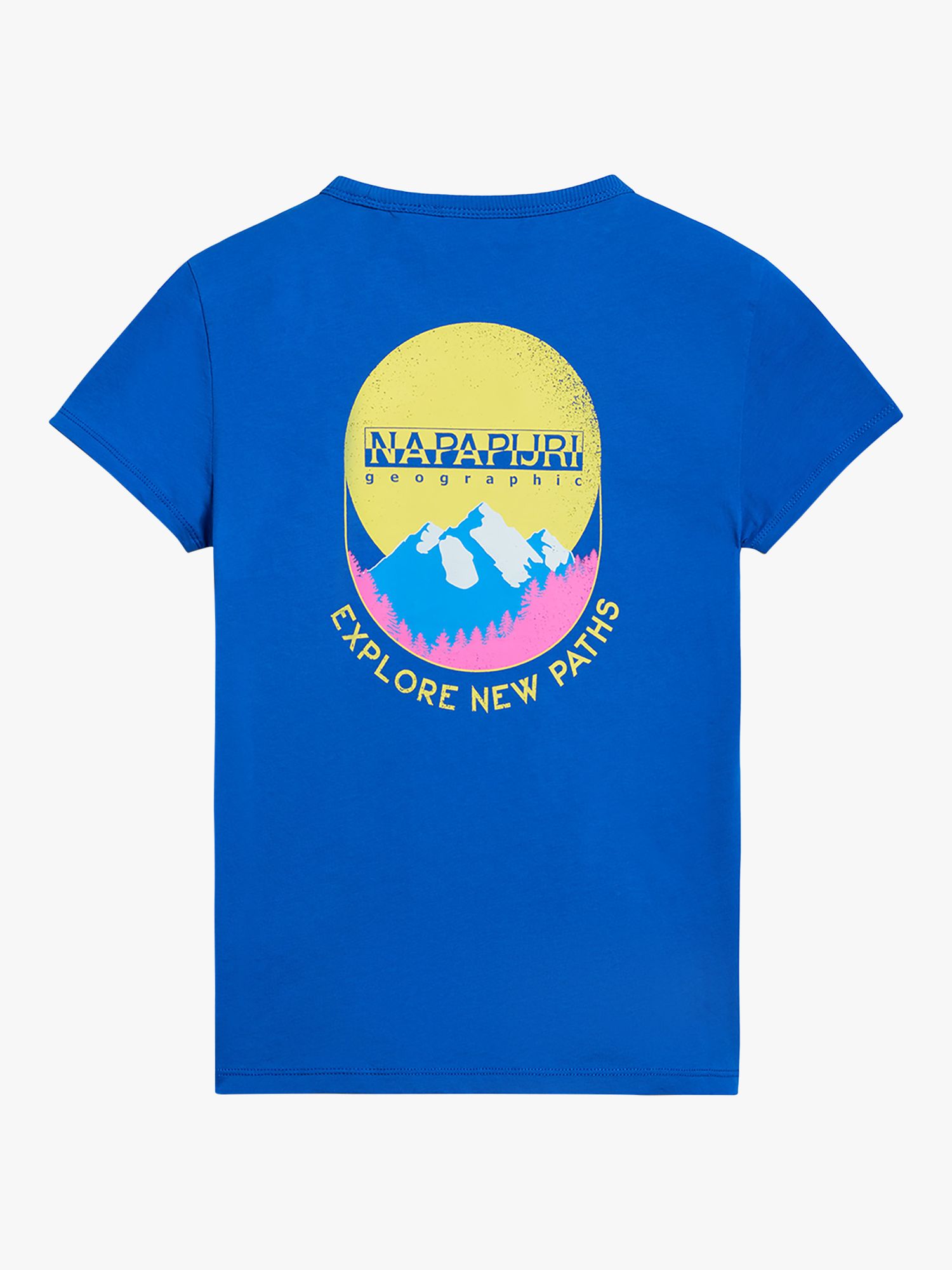 Napapijri Kids' Liard Logo Mountain Graphic T-Shirt, Royal Blue, 14 years