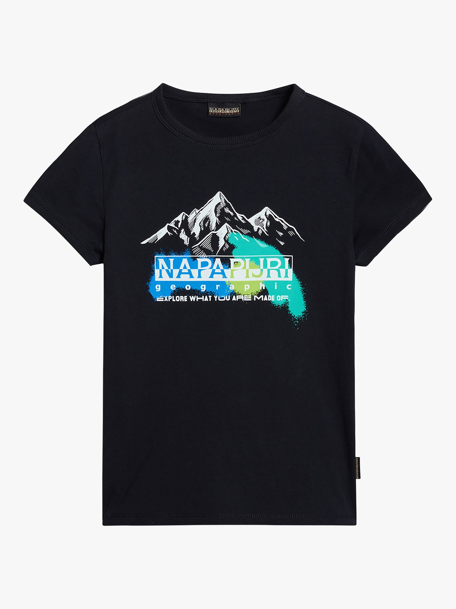 Buy Napapijri Kids' Liard Mountain Graphic T-Shirt, Black Online at johnlewis.com