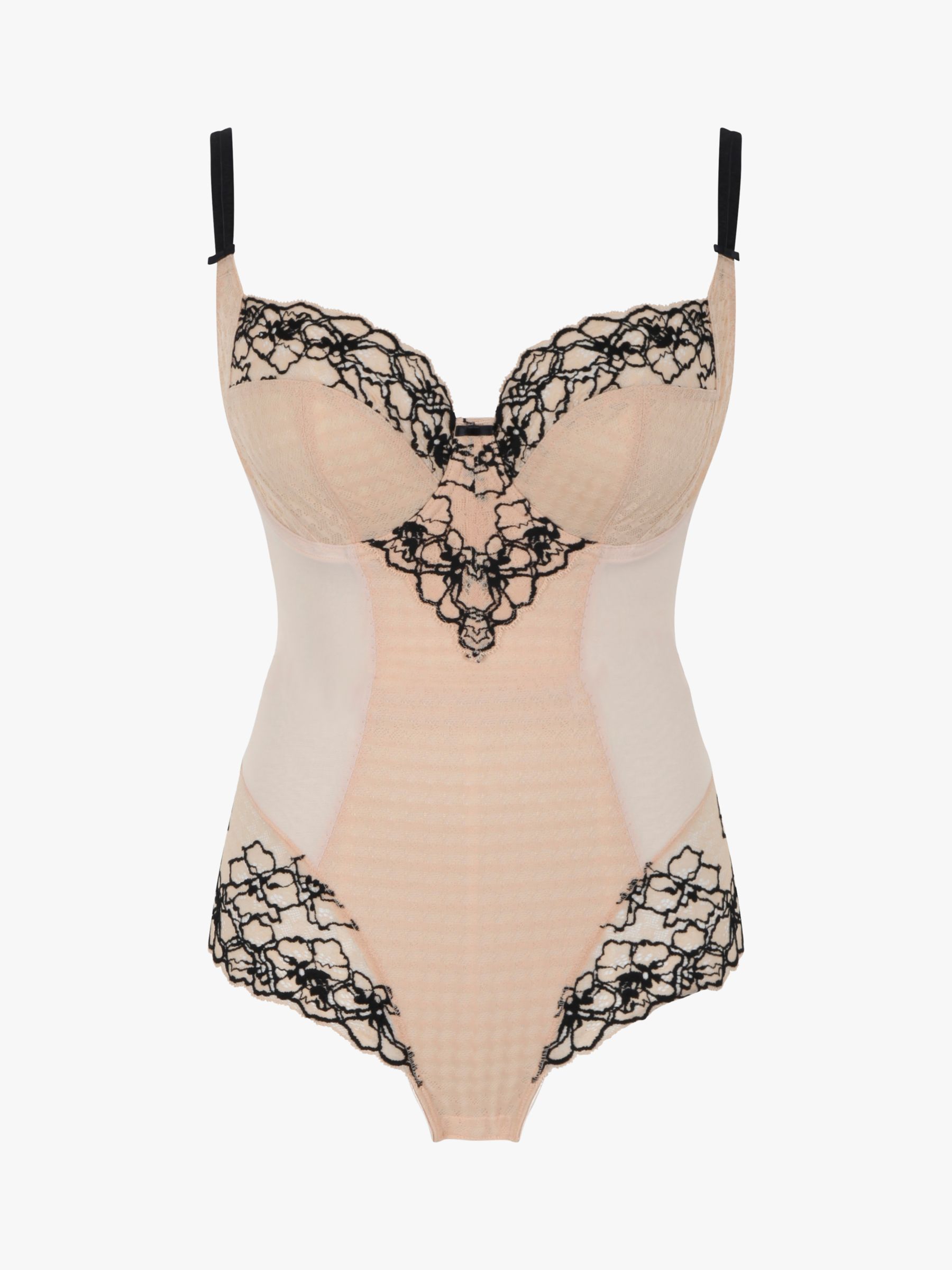 Panache Envy Wired Full Cup Body, Sand/Black at John Lewis & Partners