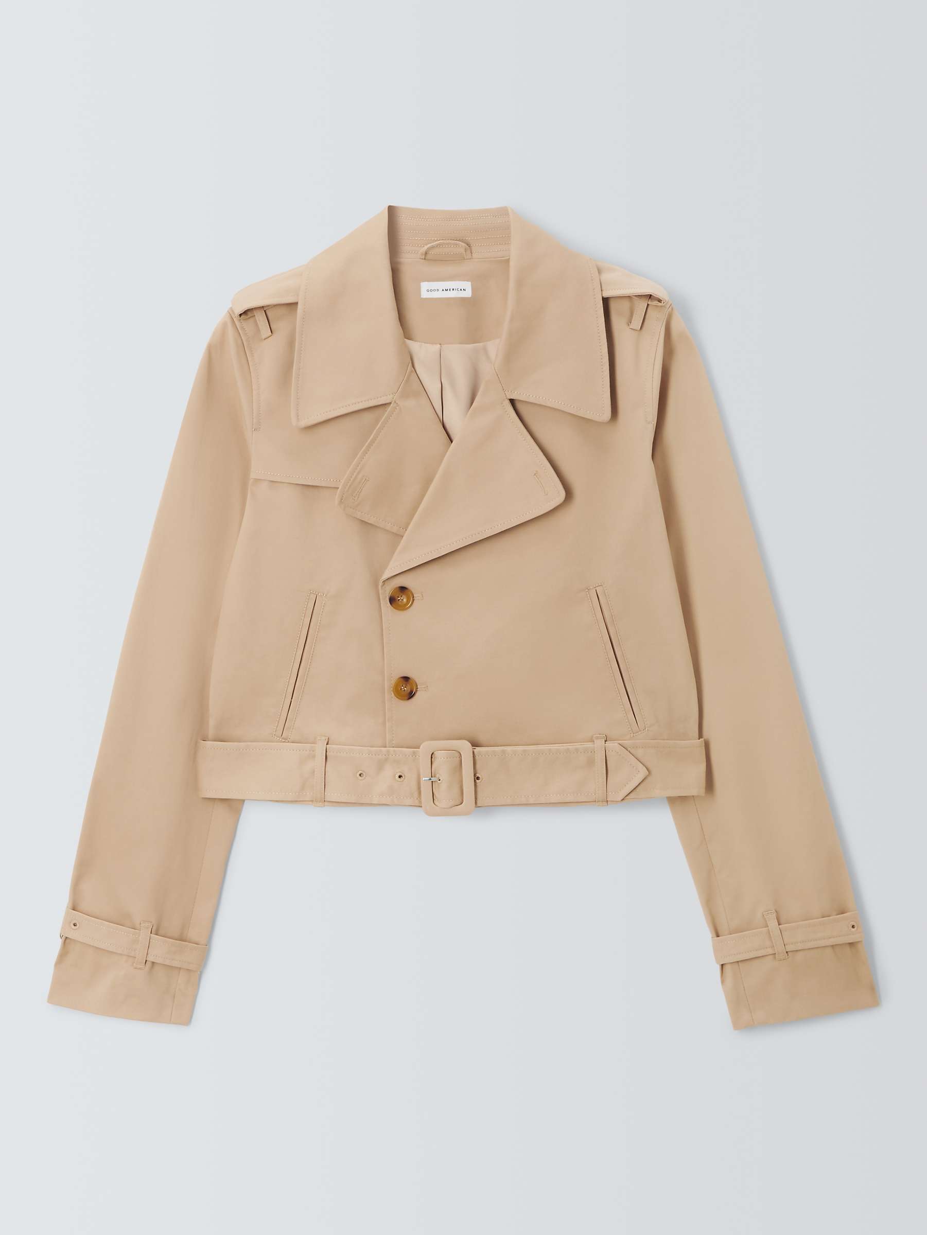 Buy Good American Chino Cropped Trench Coat, Champagne Online at johnlewis.com