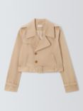 Good American Chino Cropped Trench Coat, Champagne, Champagne