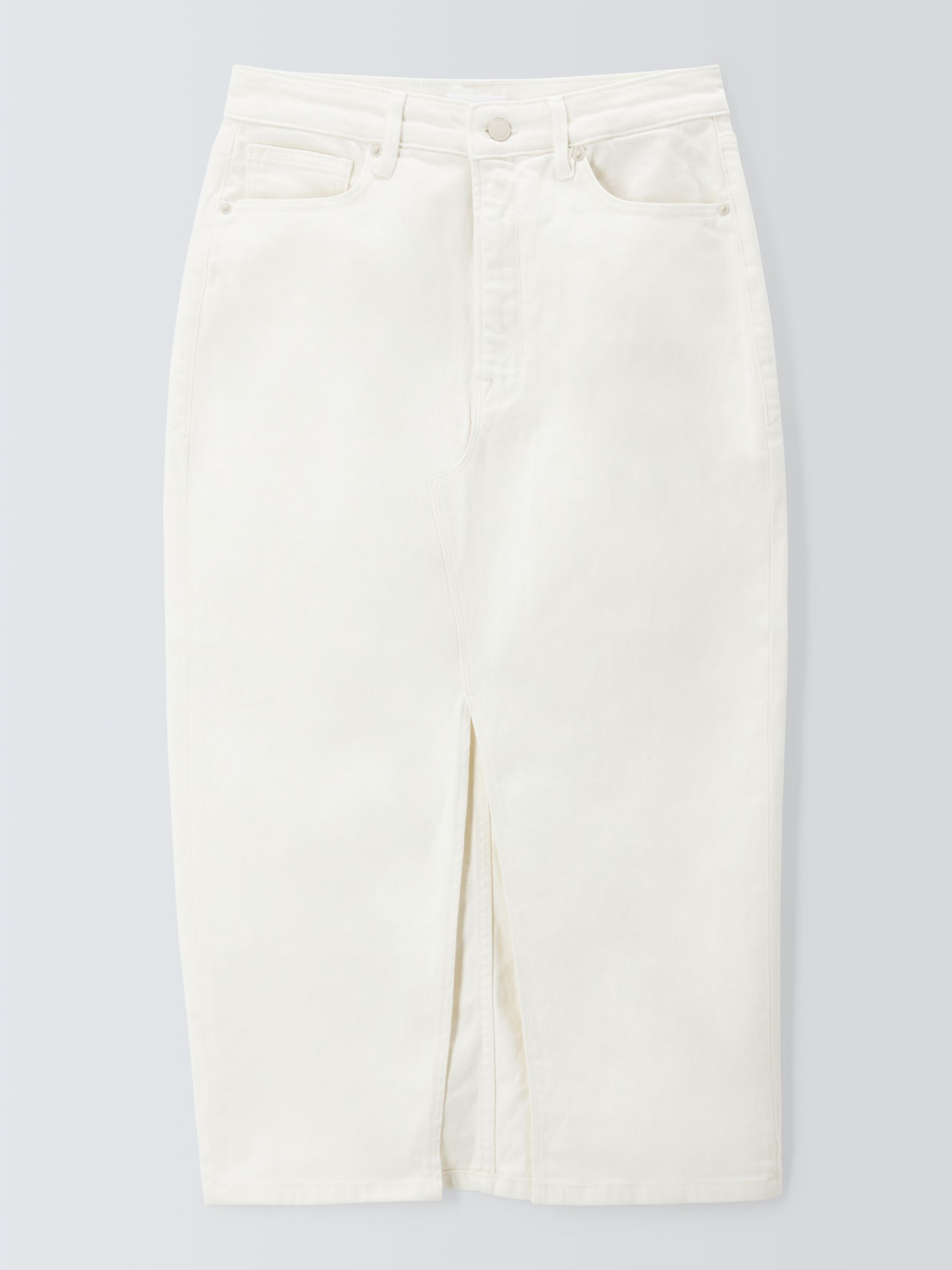 Buy Good American Slit front Denim Midi Skirt, Cloud White Online at johnlewis.com