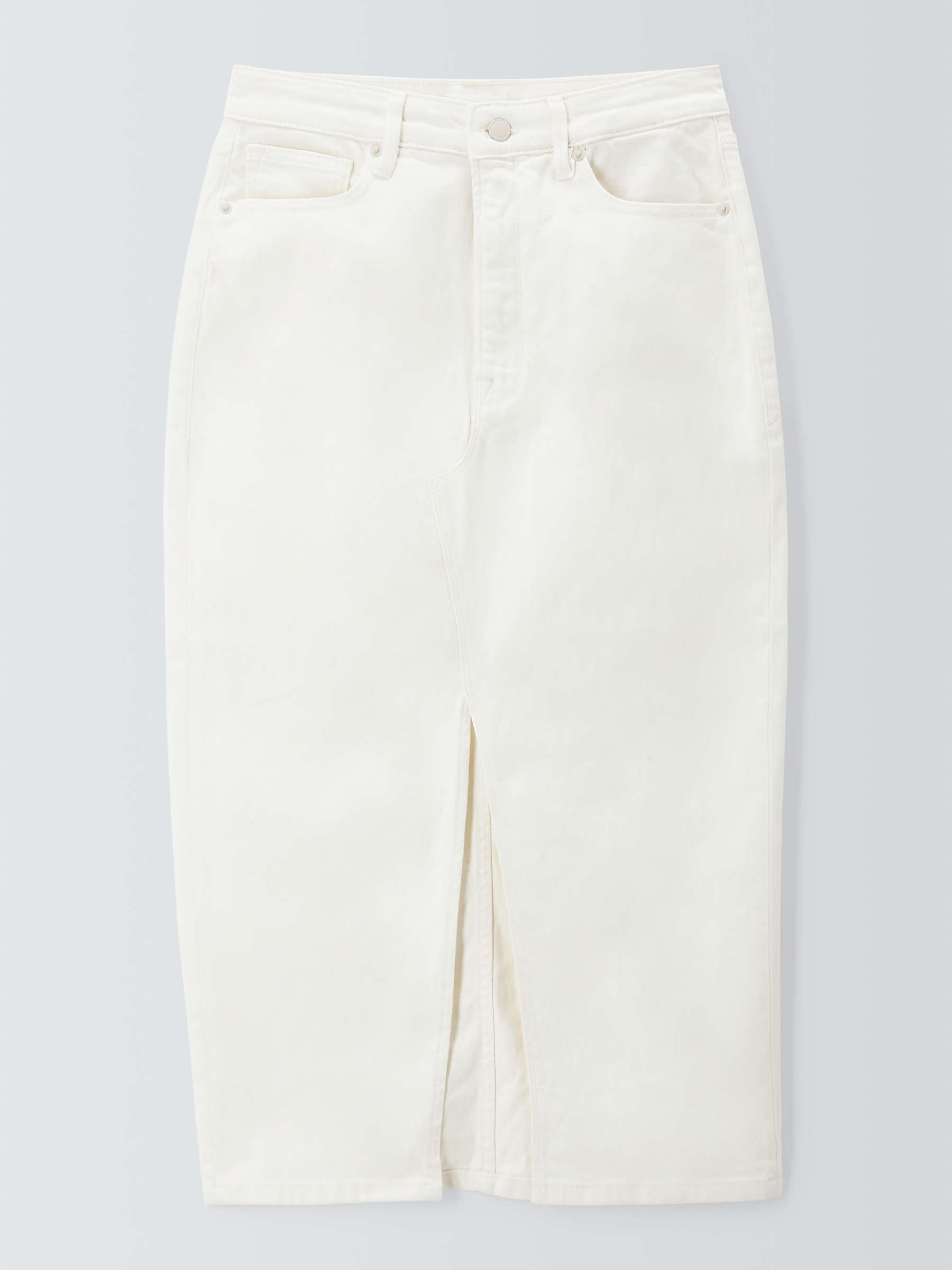 Buy Good American Slit front Denim Midi Skirt, Cloud White Online at johnlewis.com