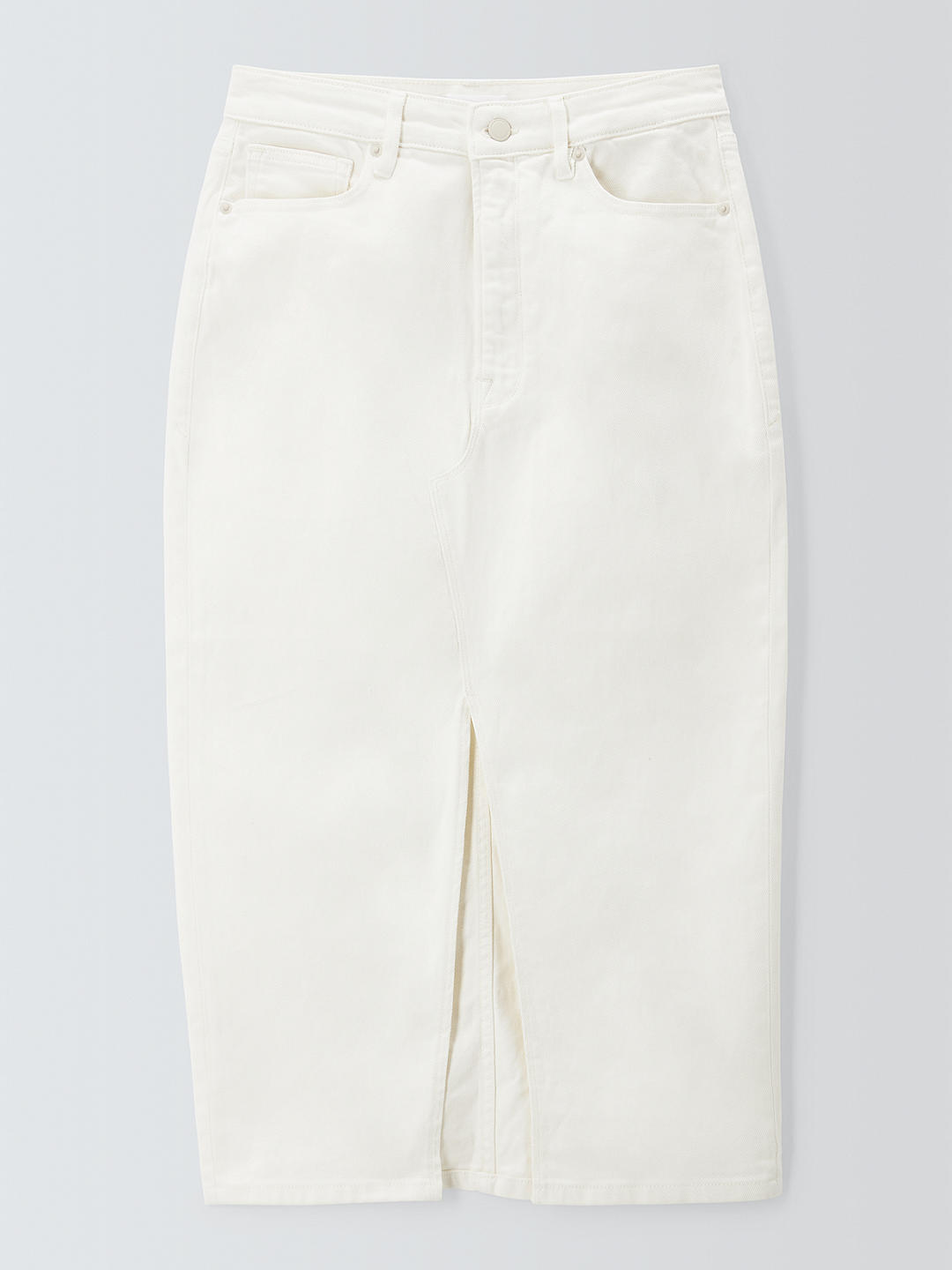 Good American Slit front Denim Midi Skirt, Cloud White