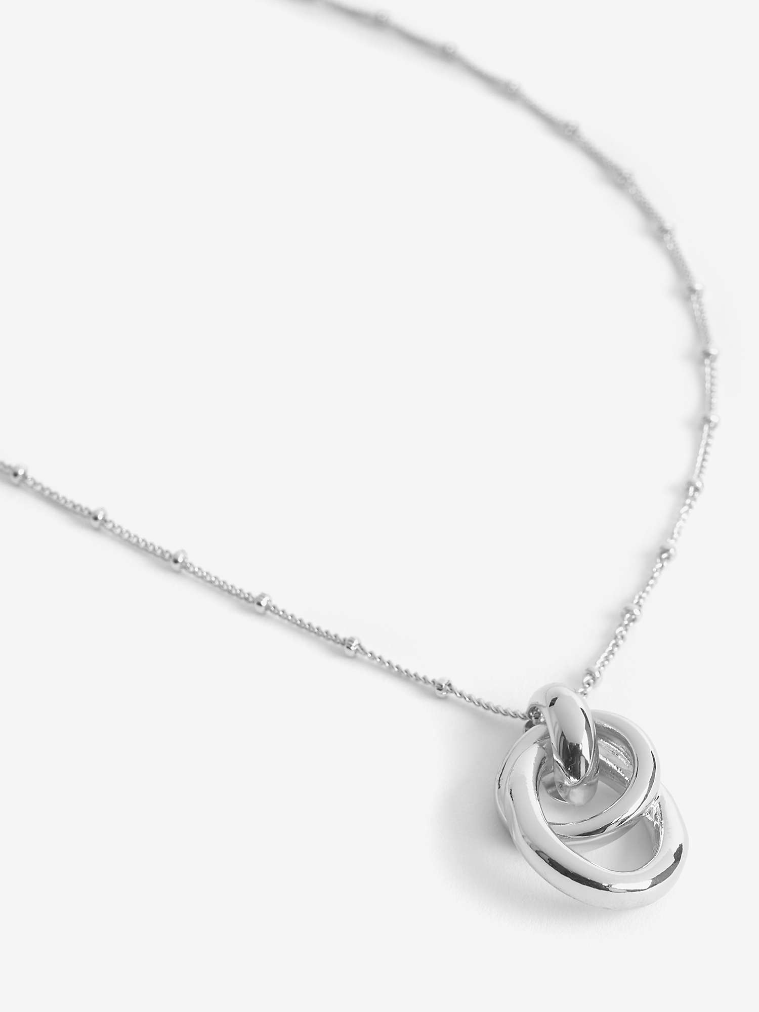 Buy Mint Velvet Knot Pendant Beaded Chain Necklace, Silver Online at johnlewis.com