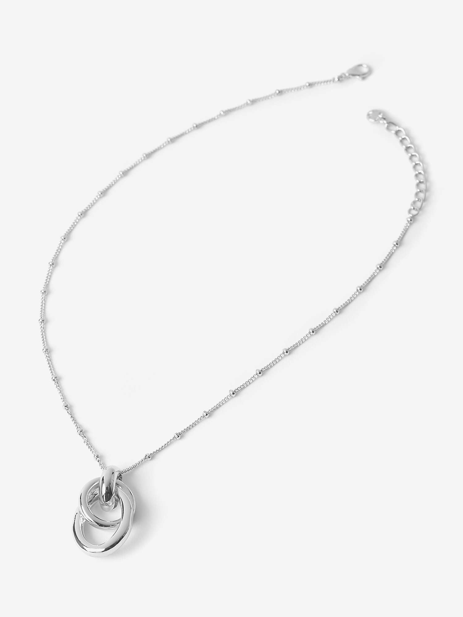 Buy Mint Velvet Knot Pendant Beaded Chain Necklace, Silver Online at johnlewis.com