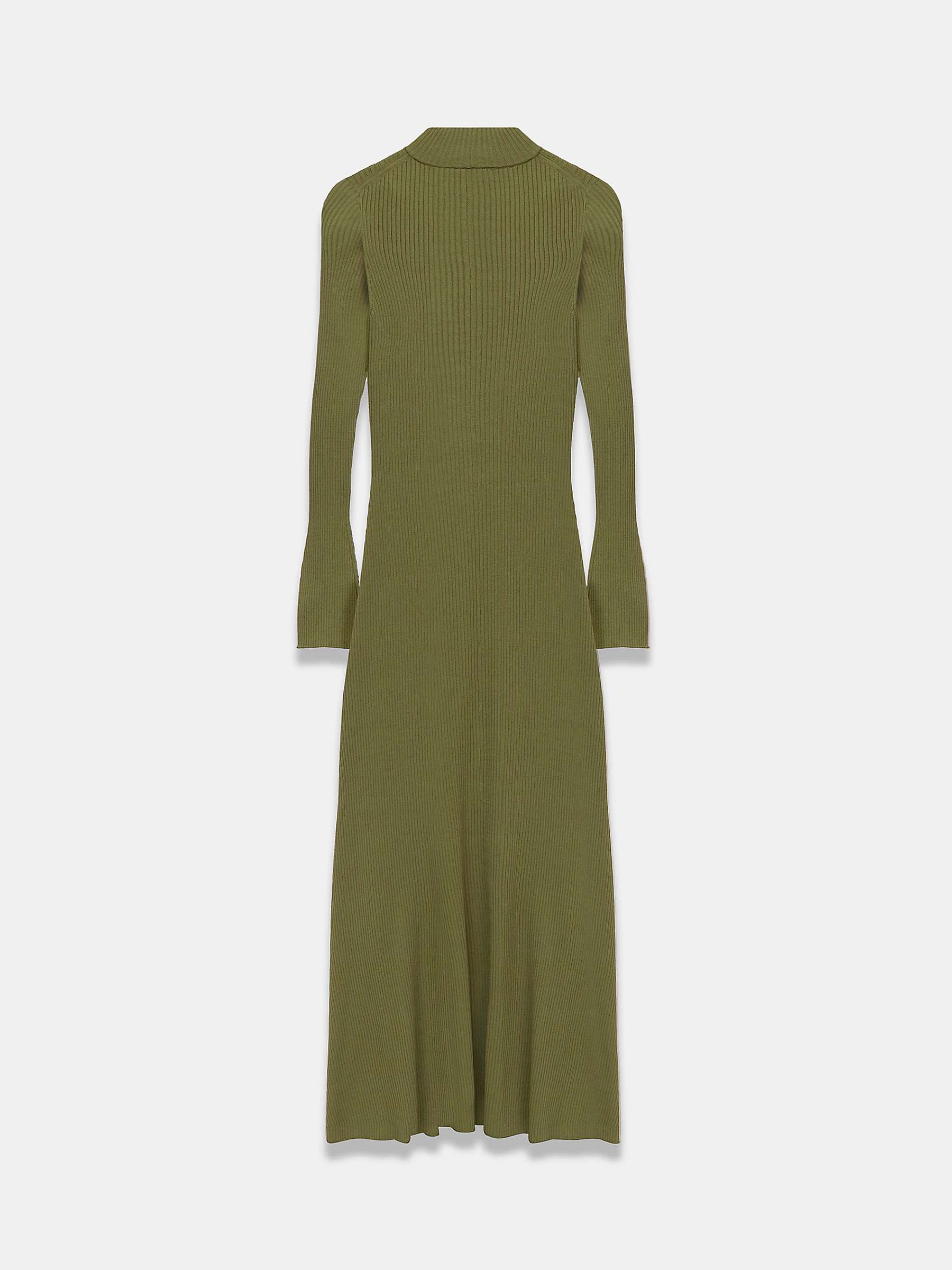 Buy Mint Velvet Ribbed Ruffle Maxi Dress, Green Online at johnlewis.com