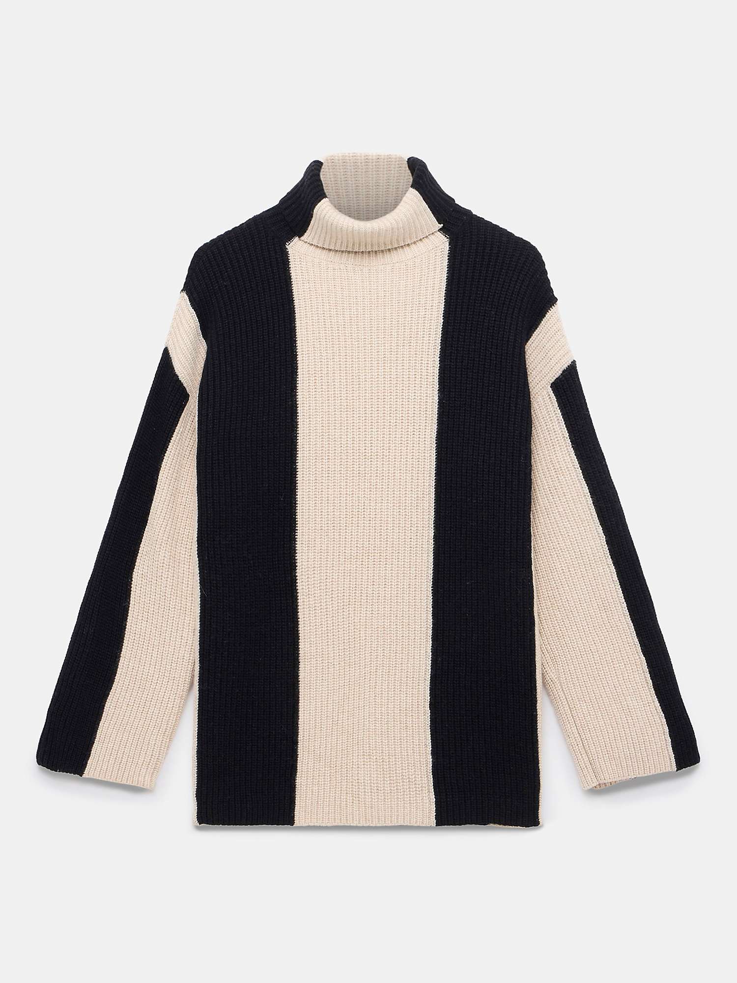 Buy Mint Velvet Colour Block Stripe Longline Wool Blend Jumper, Neutral Online at johnlewis.com