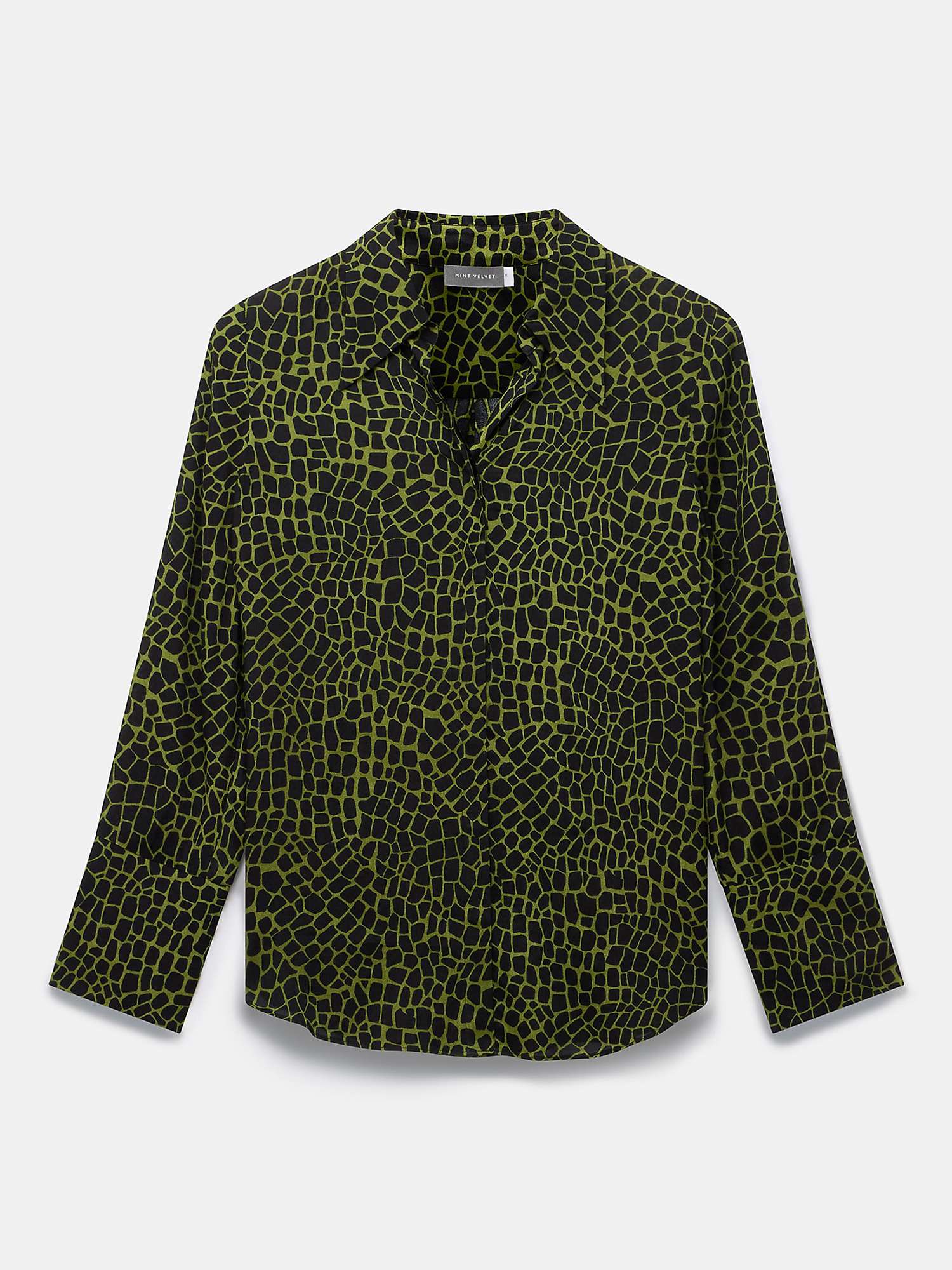 Buy Mint Velvet Abstract Print Shirt, Green/Black Online at johnlewis.com