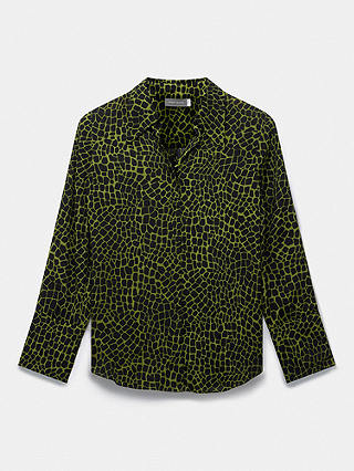 Mint Velvet Abstract Print Shirt, Green/Black