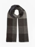 Simon Carter Check Cashmink Scarf, Grey/Charcoal