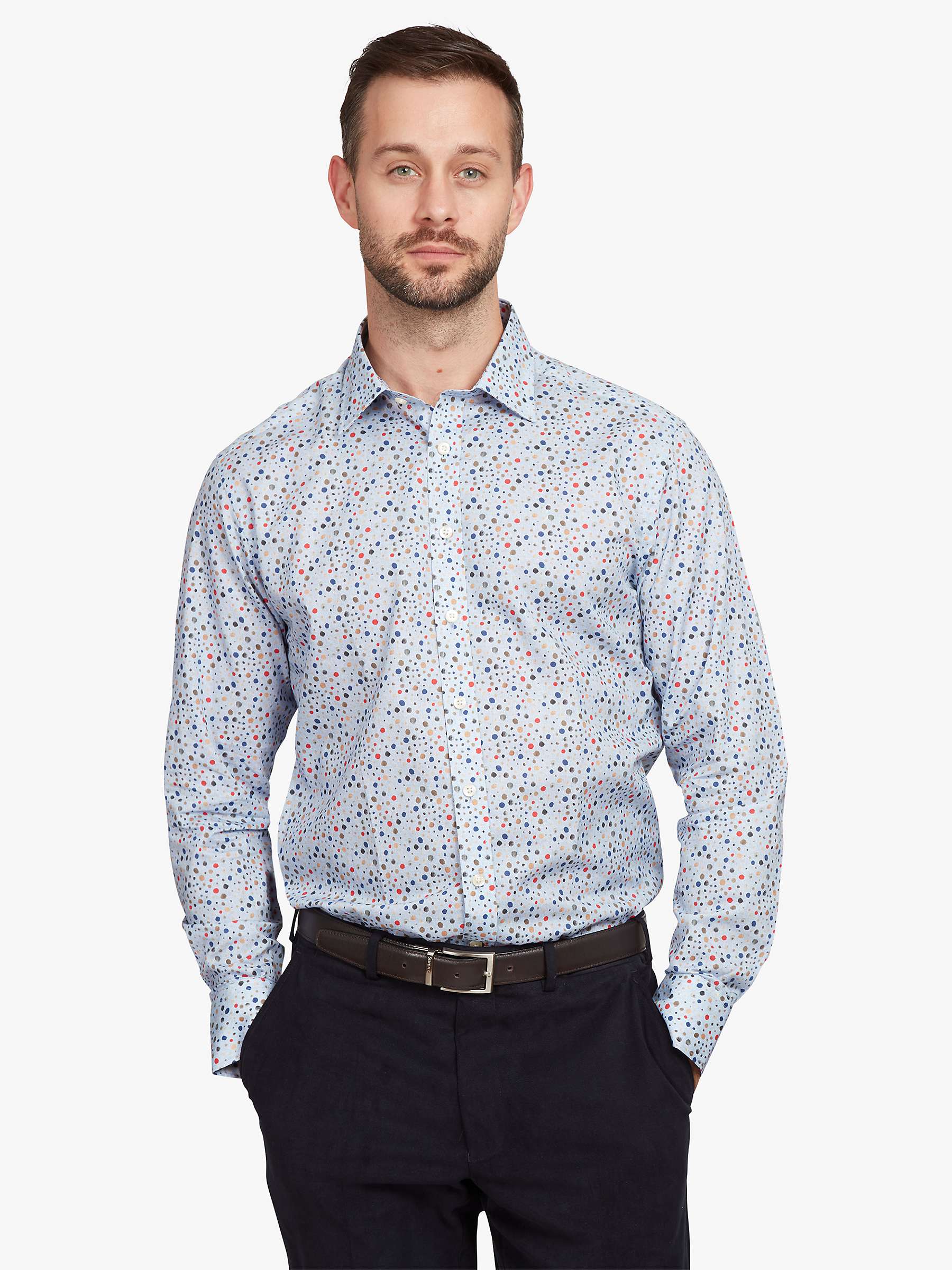 Buy Simon Carter Spots Print Long Sleeve Shirt, Blue/Multi Online at johnlewis.com