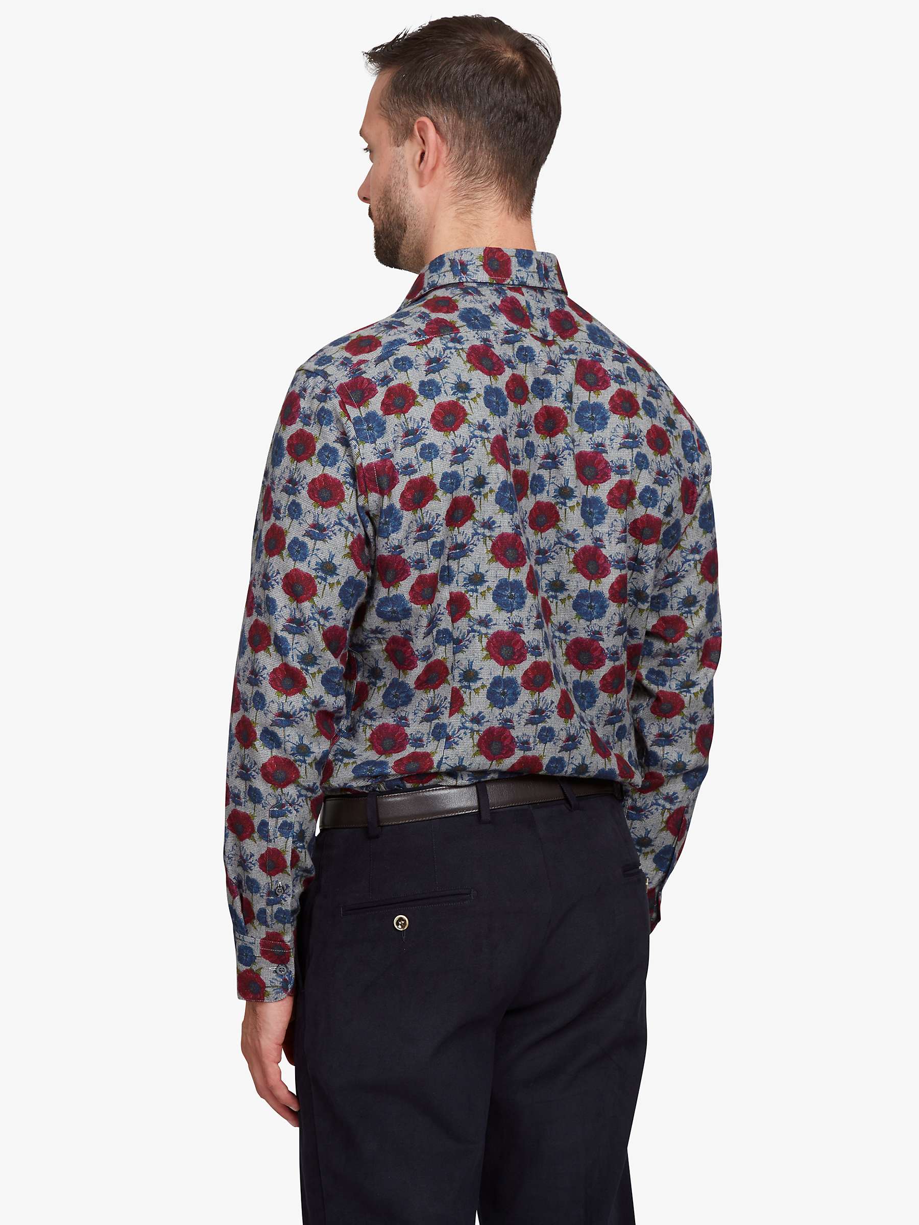 Buy Simon Carter Poppy Print Soft Cotton Long Sleeve Shirt, Blue/Multi Online at johnlewis.com