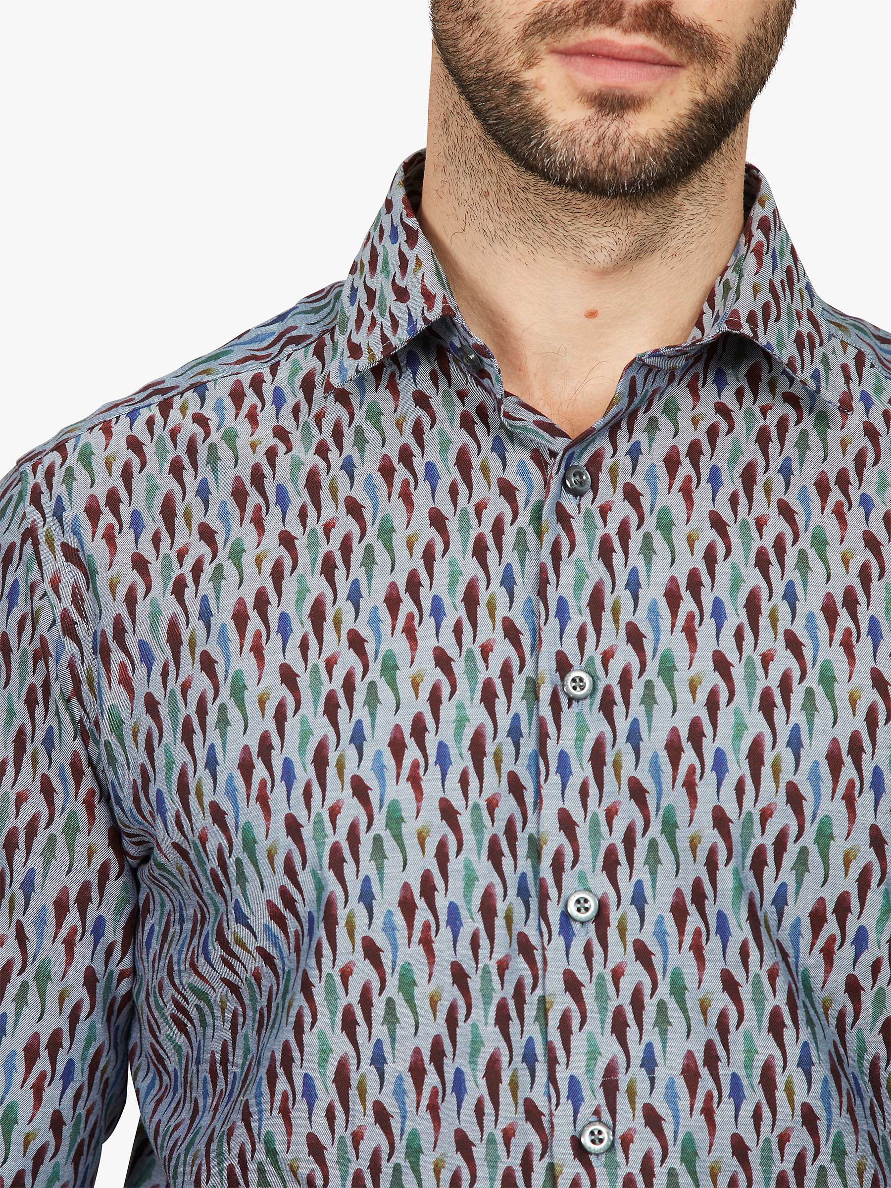 Buy Simon Carter Shark Print Long Sleeve Shirt, Blue/Multi Online at johnlewis.com