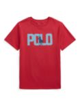 Ralph Lauren Kids' Sunrise Polo Logo Colour Changing T-Shirt, Red/Multi