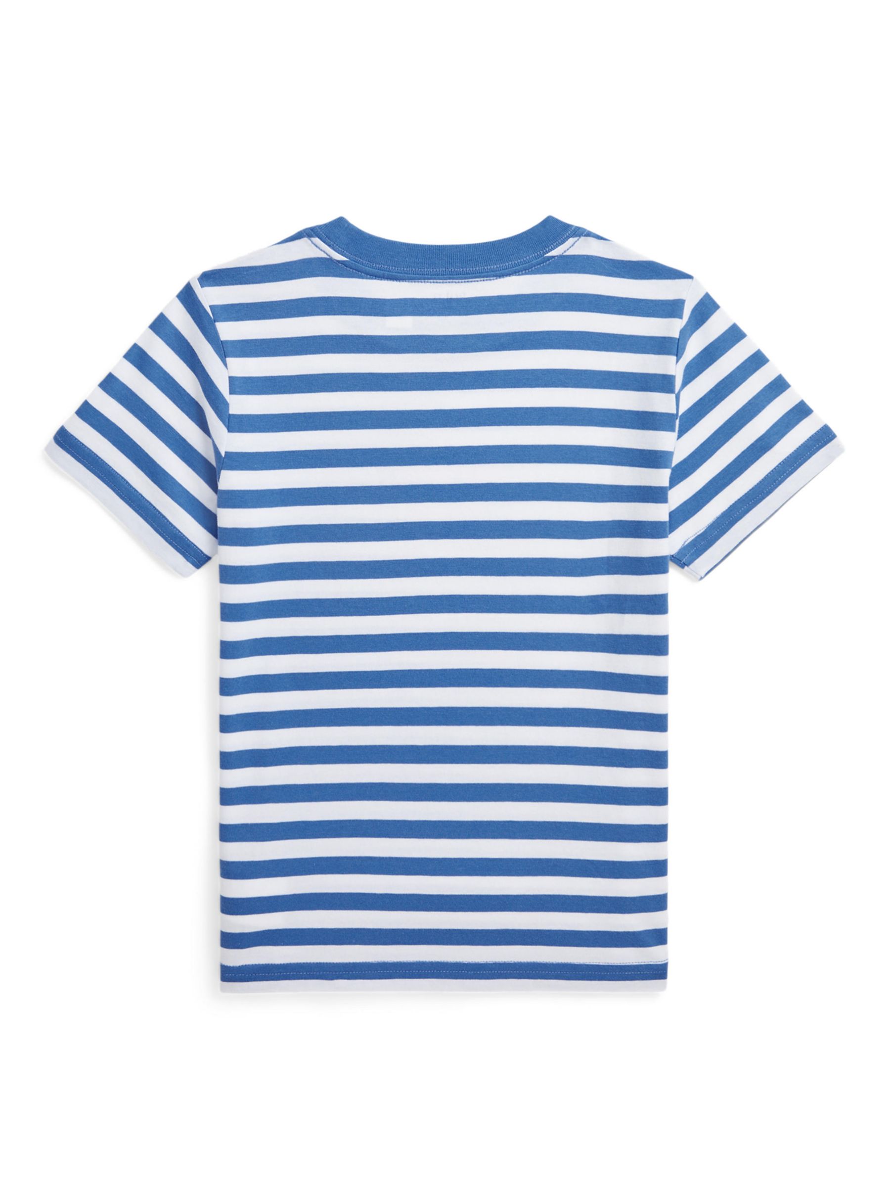 Ralph Lauren Kids' Polo Paris Bear Stripe T-Shirt, Blue/Multi, 7 years