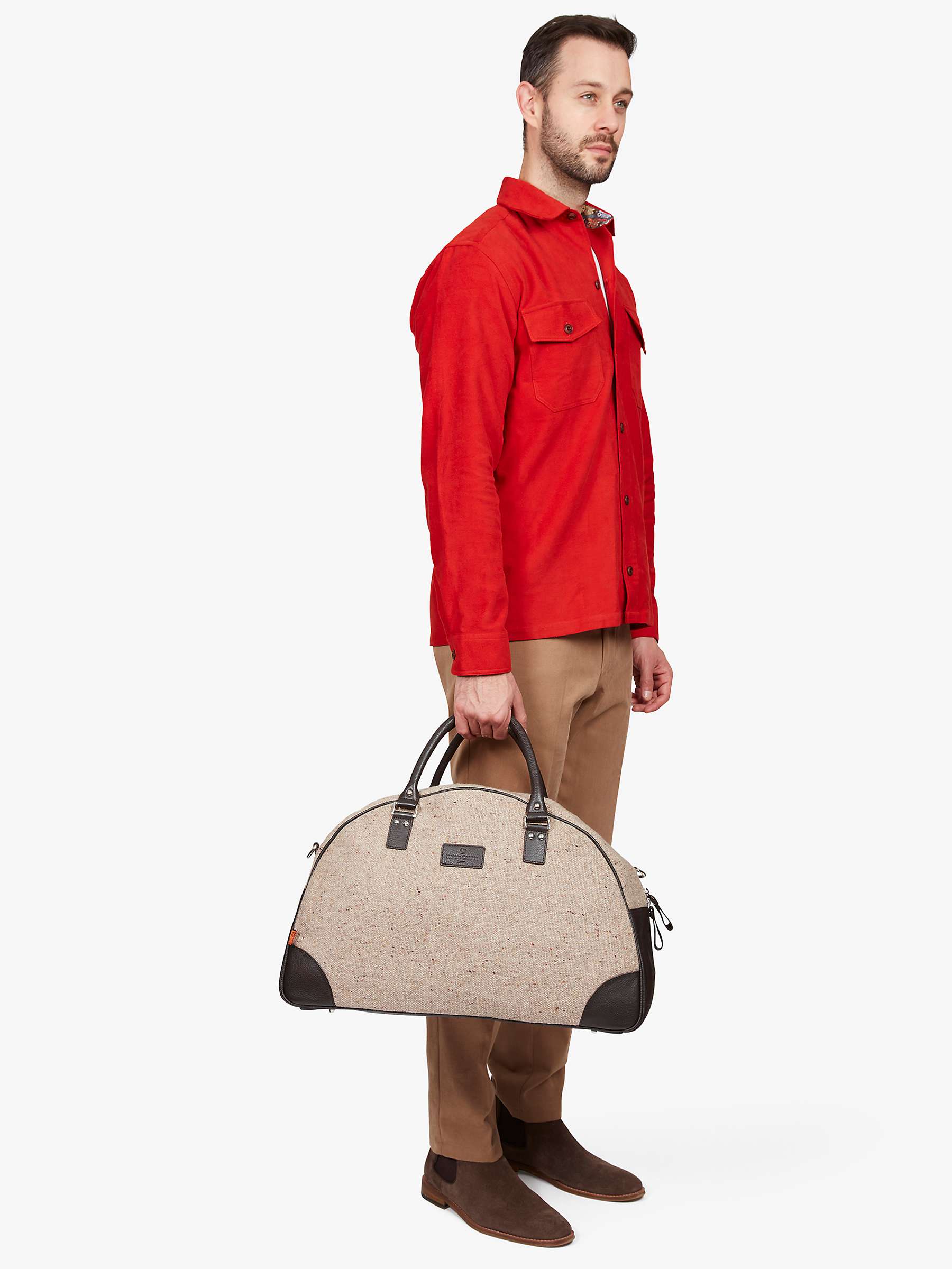 Buy Simon Carter Folkestone Tweed Bag, Beige/Brown Online at johnlewis.com