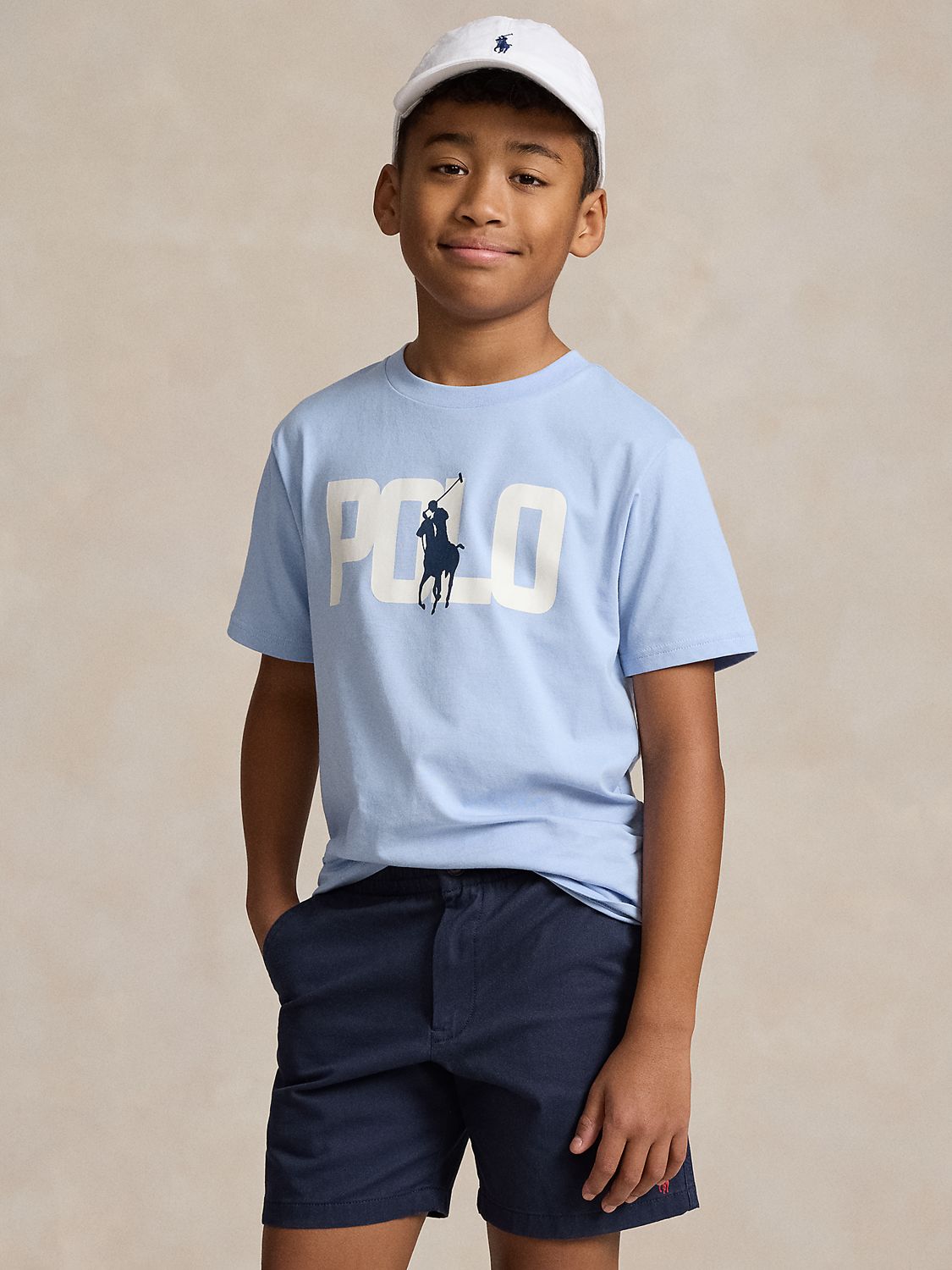 Ralph Lauren Kids' Polo Iconic Logo Colour Changing T-Shirt, Blue Hyacinth, 4 years