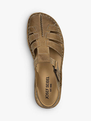 Josef Seibel Rosalie Leather Sandals, Brown Camel at John Lewis & Partners