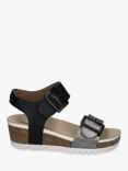 Josef Seibel Quinn 02 Leather Wedge Sandals, Grey/Black