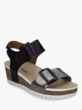 Josef Seibel Quinn 02 Leather Wedge Sandals, Grey/Black