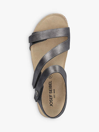 Josef Seibel Tonga 25 Leather Triple Strap Sandals, Anthracite