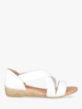 Josef Seibel Grace Leather Cross Strap Wedge Sandals, White