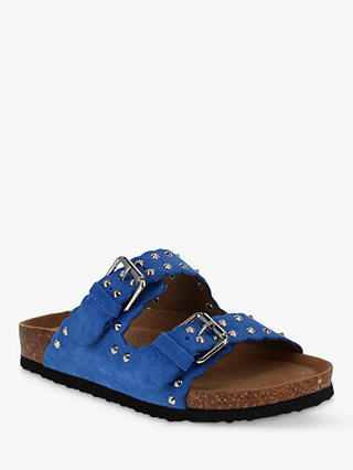 Josef Seibel Michelle 06 Embellished Leather Slider Sandals, Bright Blue