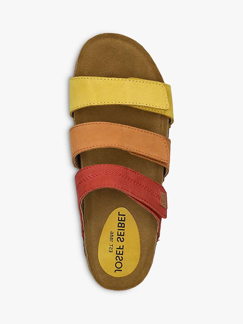 Buy Josef Seibel Hannah 03 Slider Flat Leather Sandals, Yellow/Multi Online at johnlewis.com