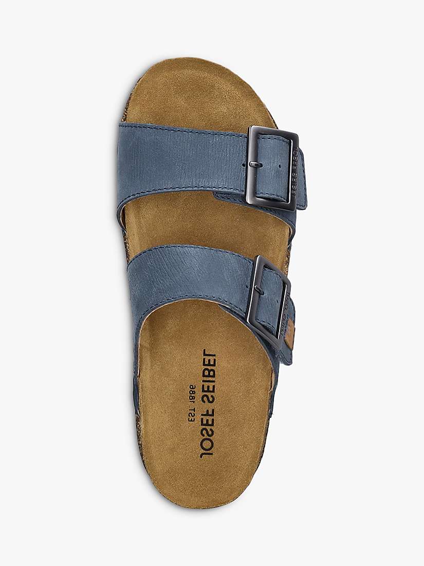 Buy Josef Seibel Hannah 05 Slider Flat Leather Sandals, Blue Online at johnlewis.com