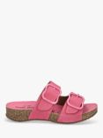 Josef Seibel Tonga 64 Double Buckle Leather Slider Sandals, Mid Pink