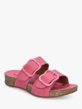 Josef Seibel Tonga 64 Double Buckle Leather Slider Sandals, Mid Pink