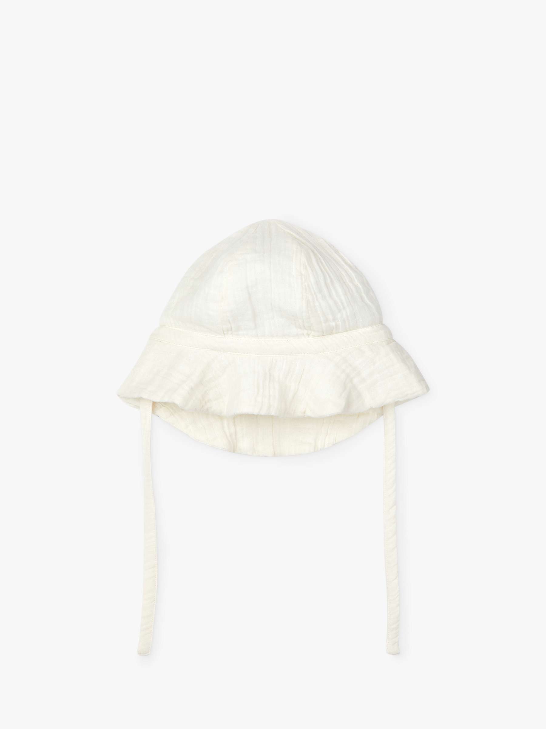 Buy Petit Bateau Baby Organic Cotton Tie Floppy Hat, Marshmallow Online at johnlewis.com