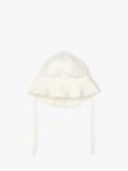 Petit Bateau Baby Organic Cotton Tie Floppy Hat, Marshmallow