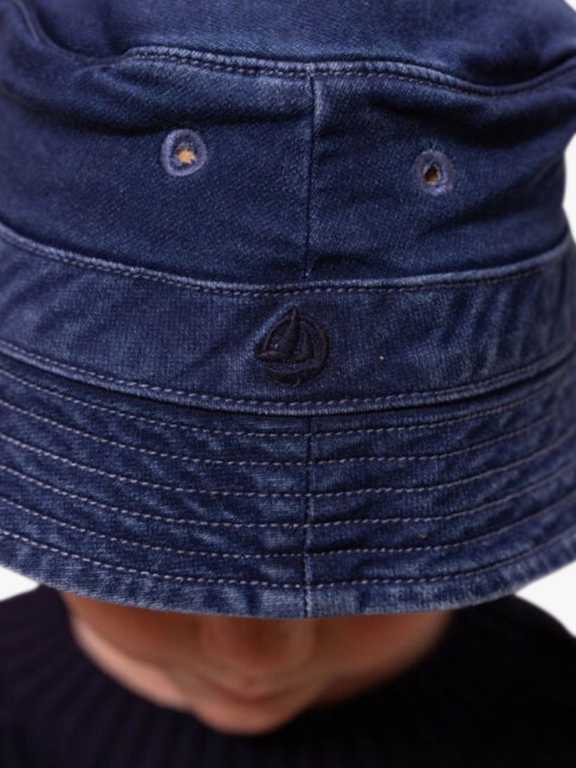 Buy Petit Bateau Kids' Denim Sun Hat, Bleu Delave Online at johnlewis.com