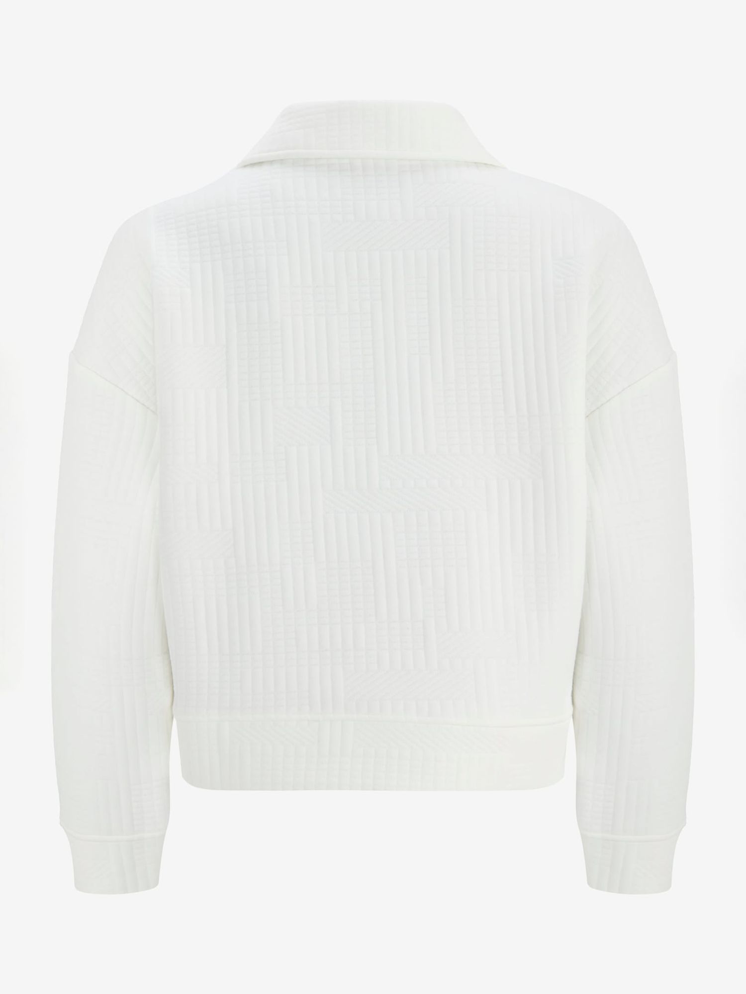 Mint Velvet Quilted Jersey Sweatshirt, White Ivory at John Lewis & Partners
