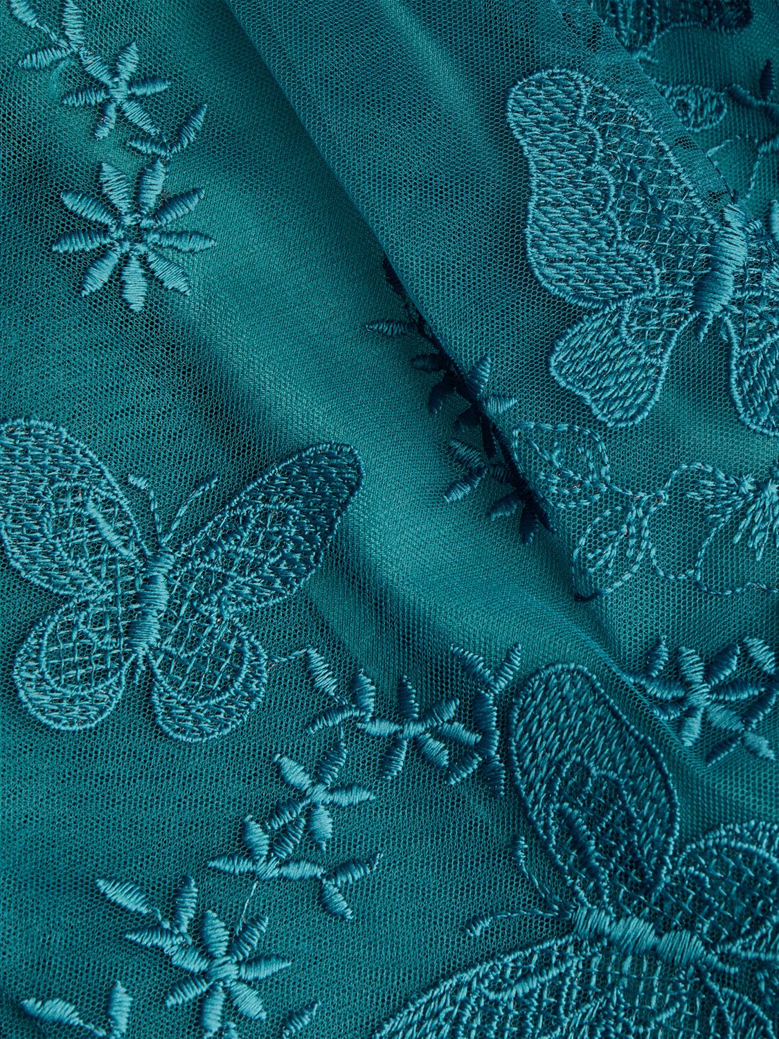 Monsoon Kids' May Velvet & Lace Butterfly Occasion Dress, Teal at John  Lewis & Partners