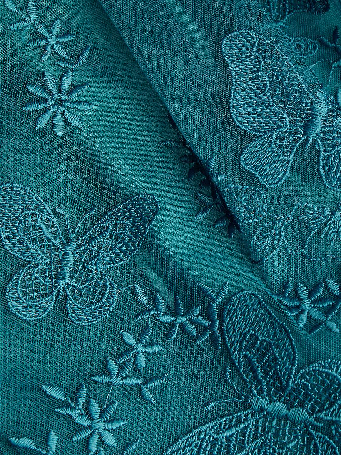 Buy Monsoon Kids' May Velvet & Lace Butterfly Occasion Dress, Teal Online at johnlewis.com
