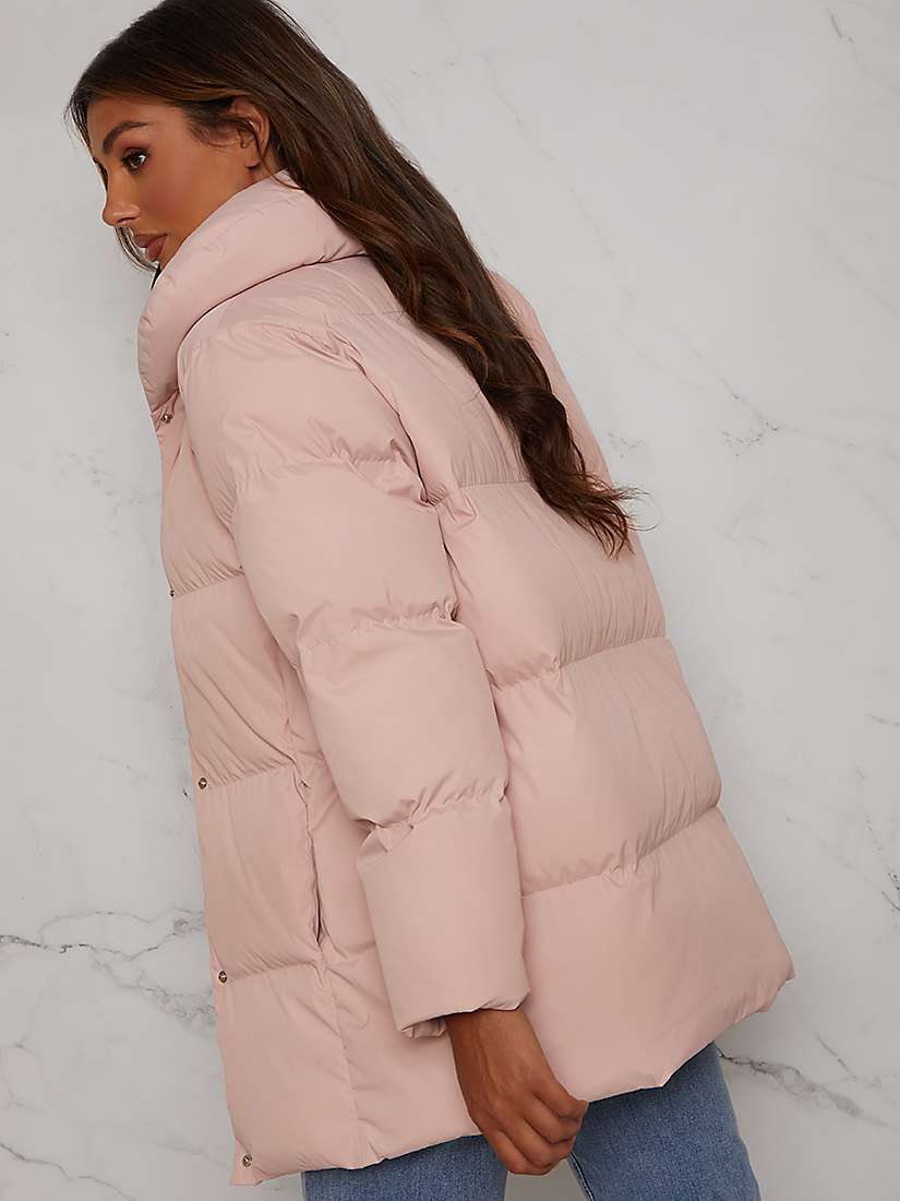 Buy Chi Chi London Padded Puffer Coat, Pink Online at johnlewis.com