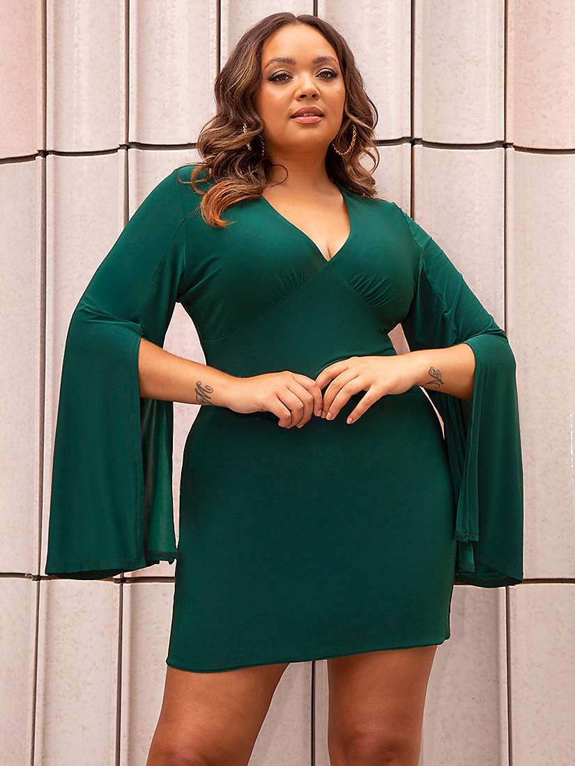 Buy Chi Chi London Curve Bodycon Mini Dress, Green Online at johnlewis.com