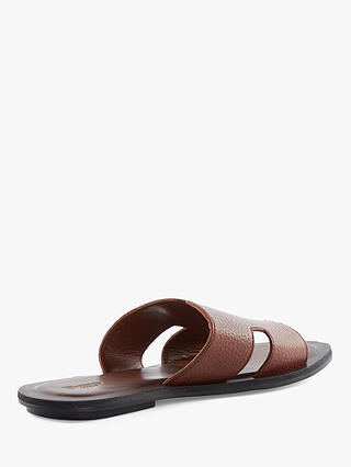 Dune Initially Leather Flat Sandals, Tan-leather