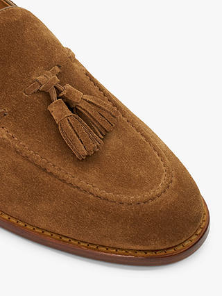 Dune Sandders Leather Tassel Loafers, Tan-suede