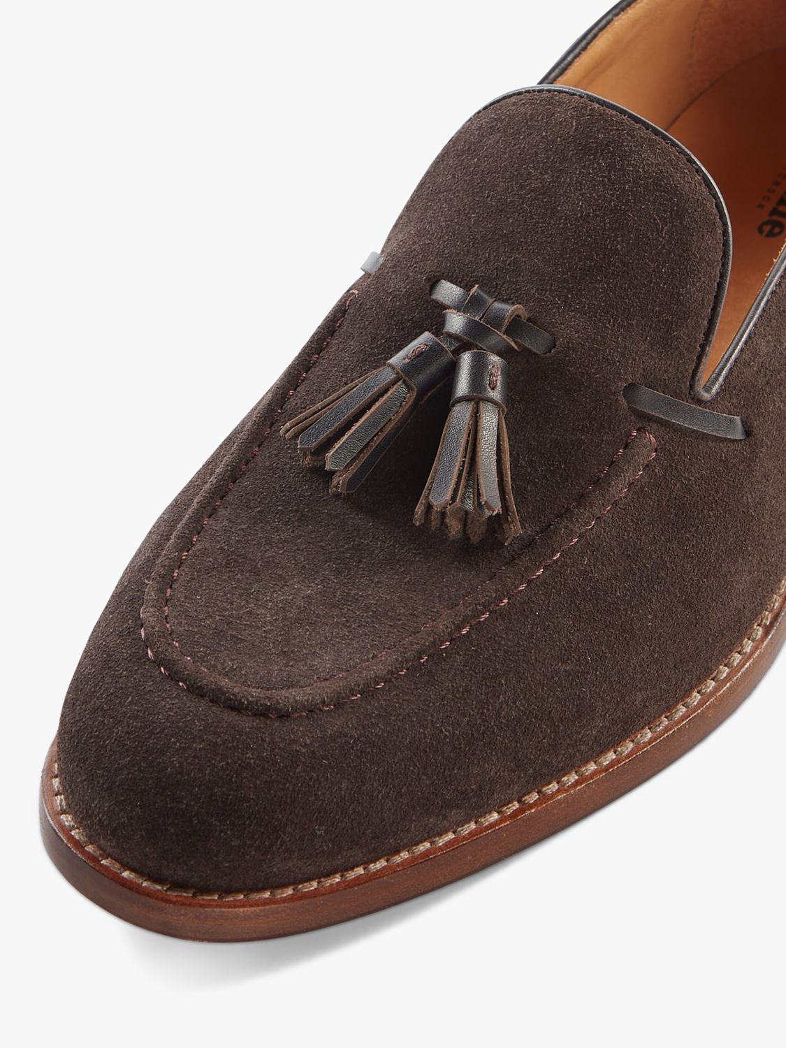 Dune Sandders Leather Tassel Loafers, Brown, 6