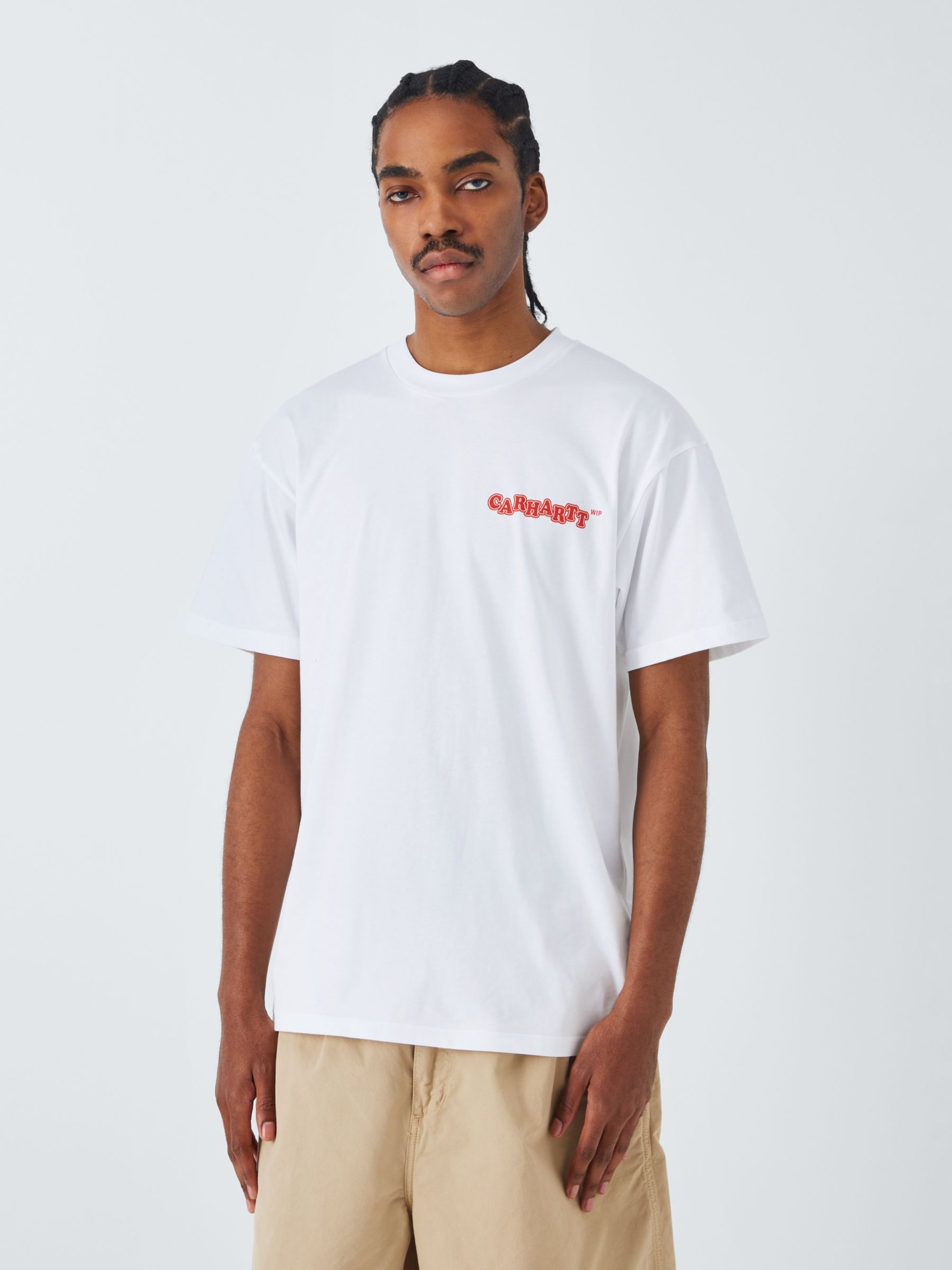 Carhartt WIP Short Sleeve Fast Food T-Shirt, White/Red, M