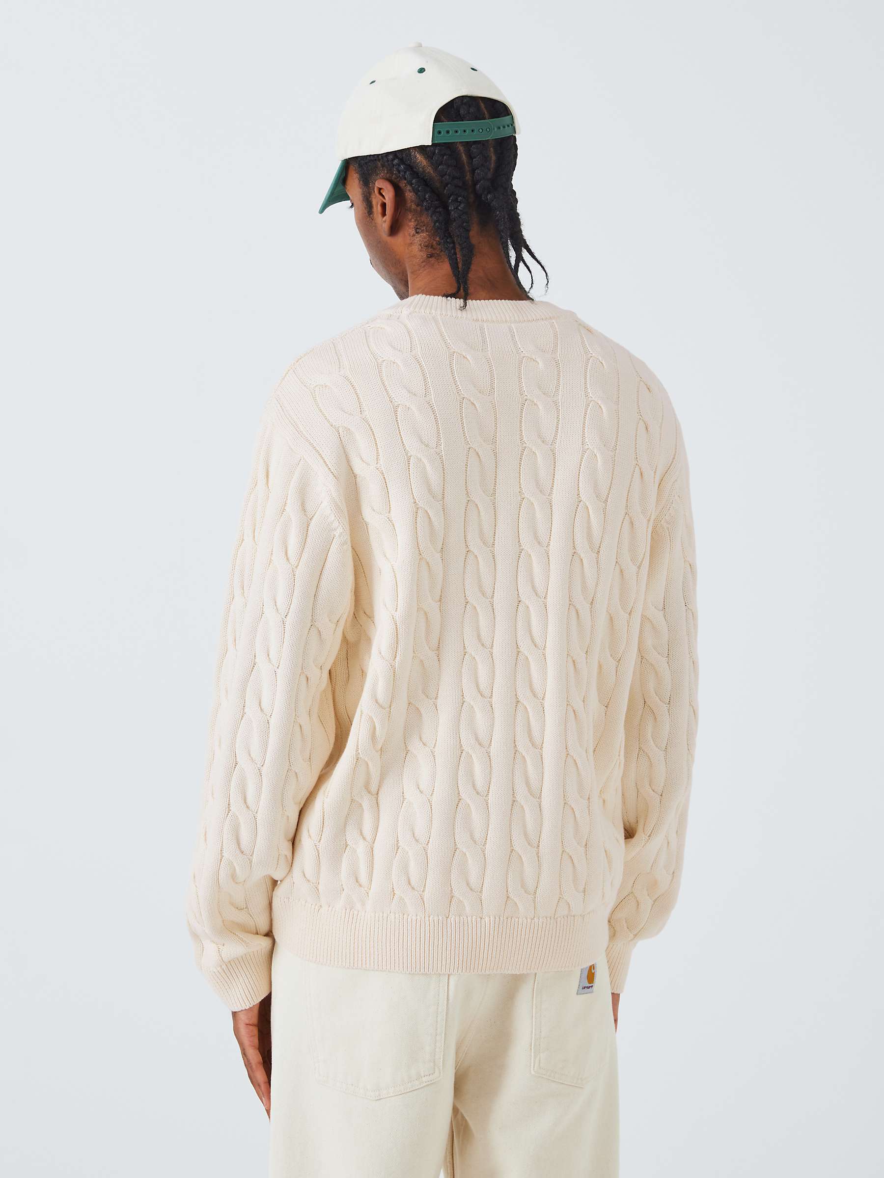 Buy Carhartt WIP Cambell Cable Knit Jumper, Natural Online at johnlewis.com