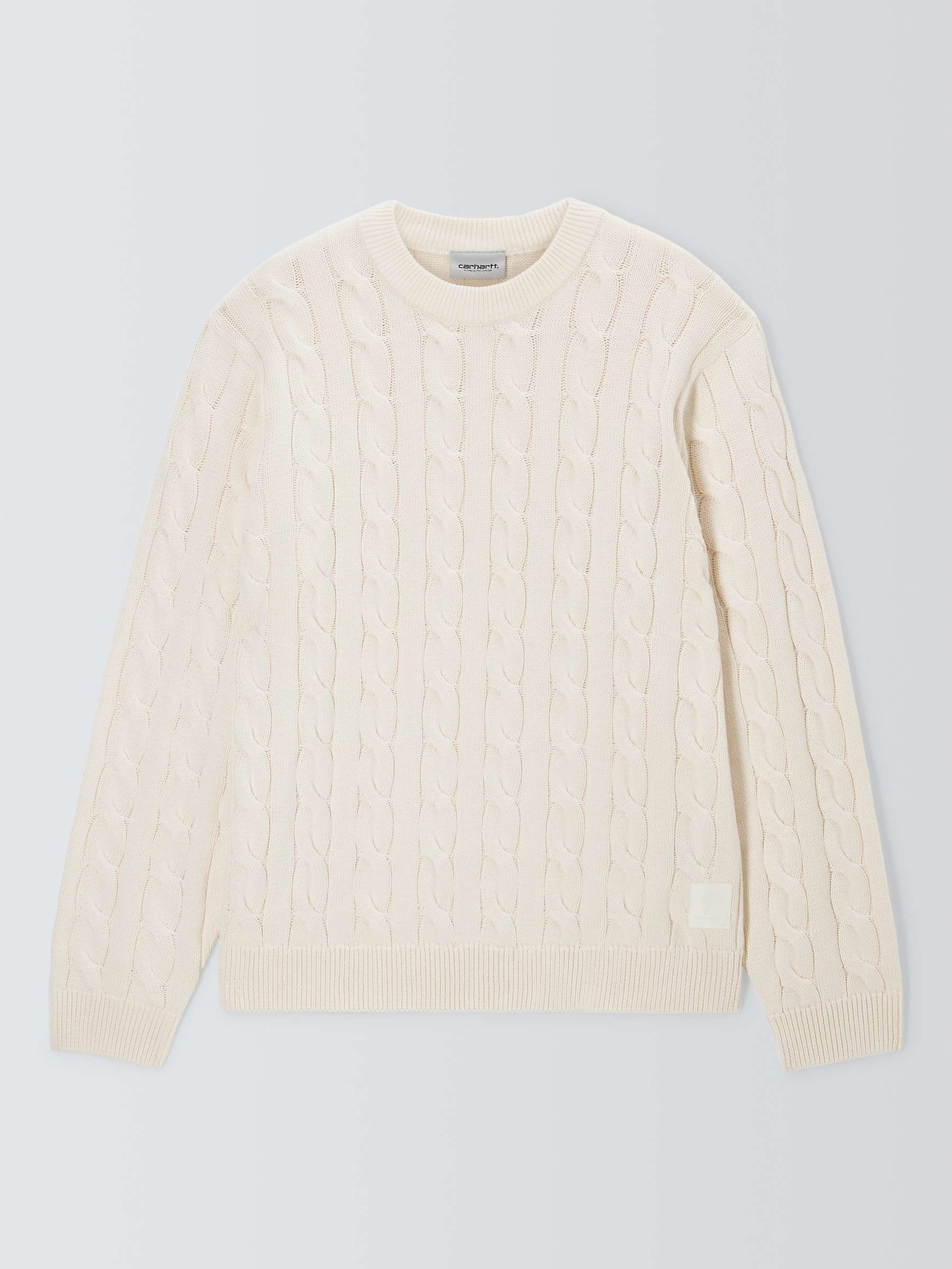 Buy Carhartt WIP Cambell Cable Knit Jumper, Natural Online at johnlewis.com
