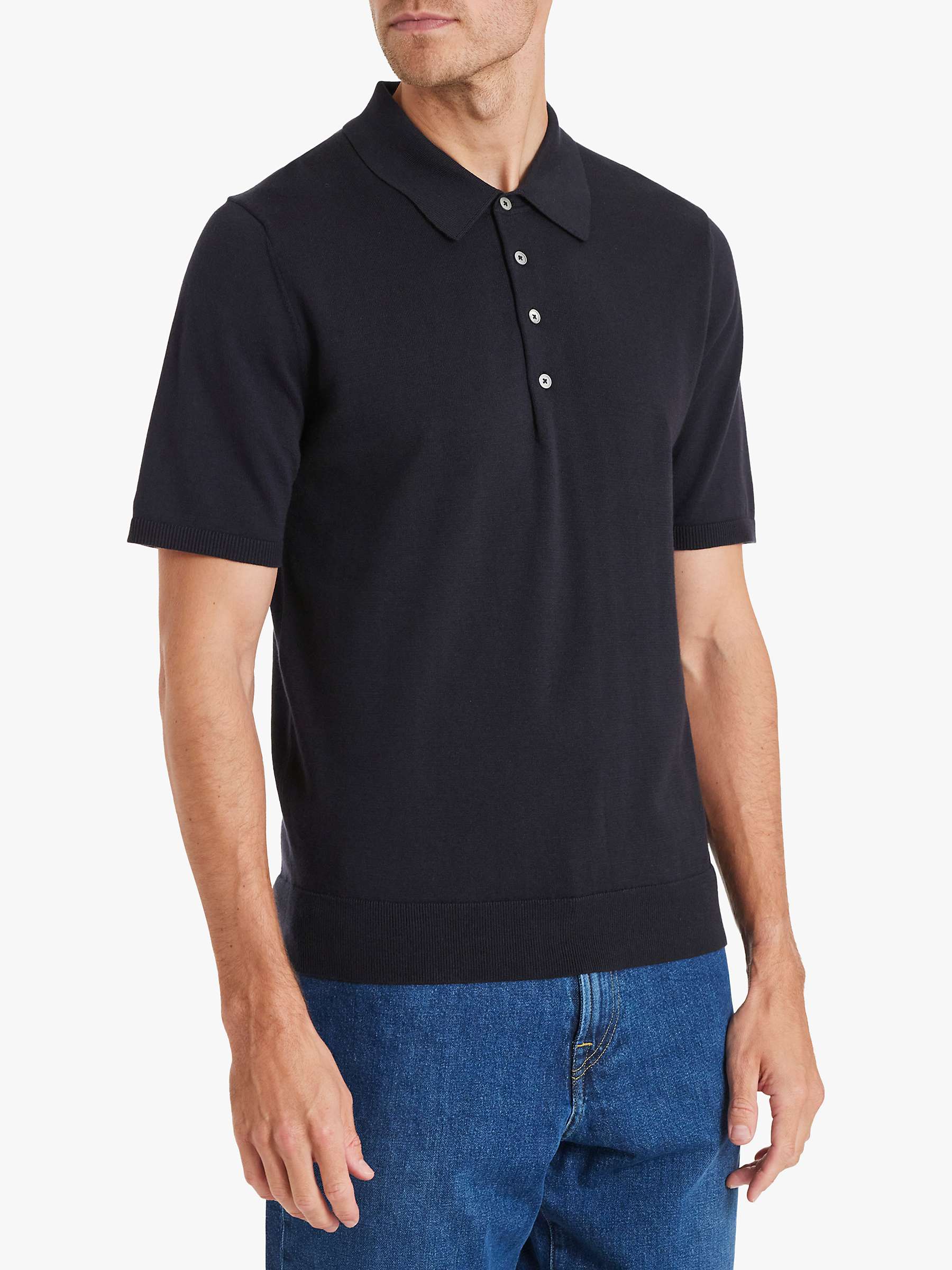 Buy Paul Smith Organic Cotton Short Sleeve Polo Shirt, Black Online at johnlewis.com
