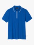 Paul Smith Regular Short Sleeve Zip Polo Top, Blue