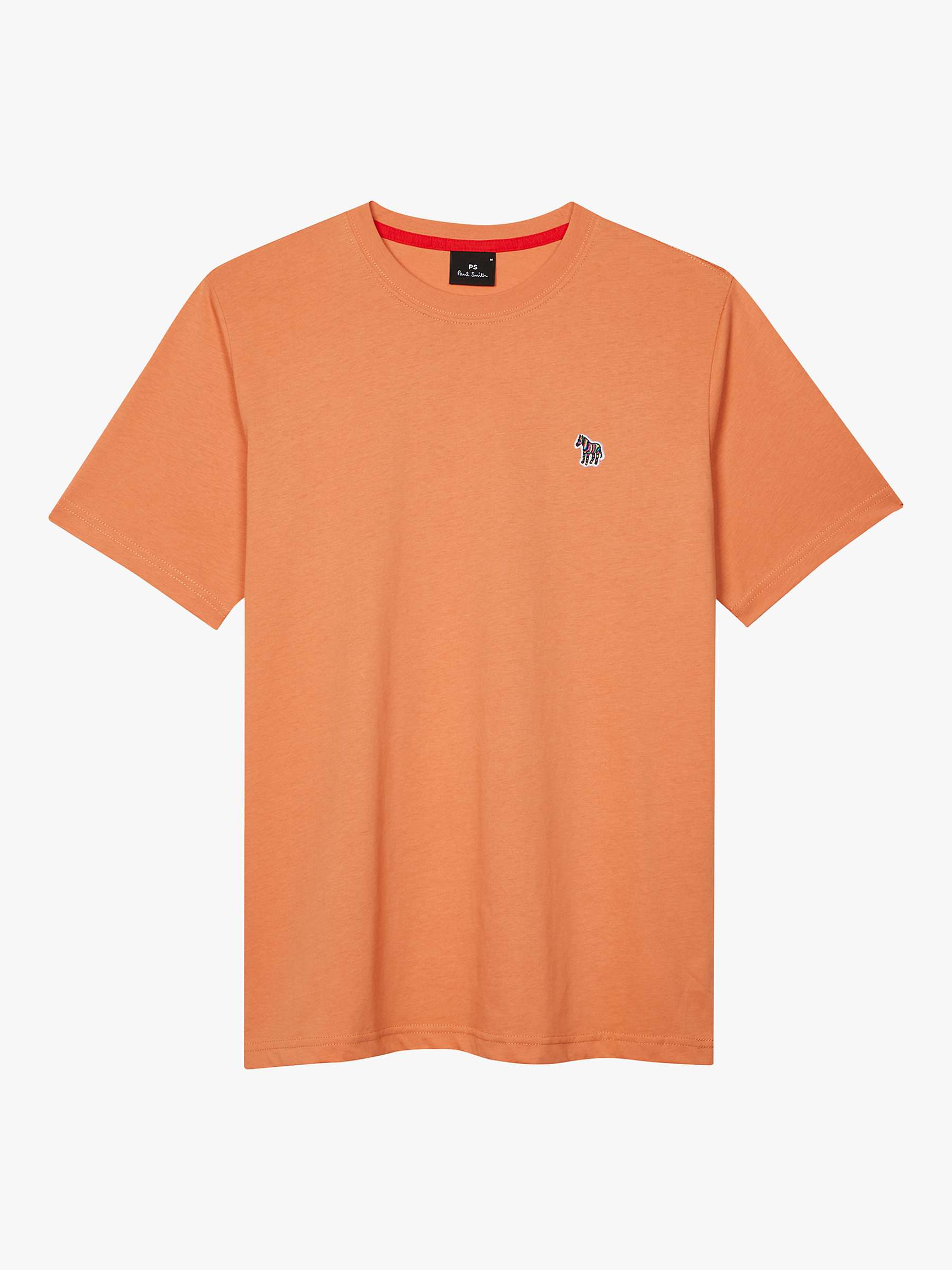 Buy PS Paul Smith Zebra Logo Regular Fit Organic Cotton T-Shirt, Oranges Online at johnlewis.com